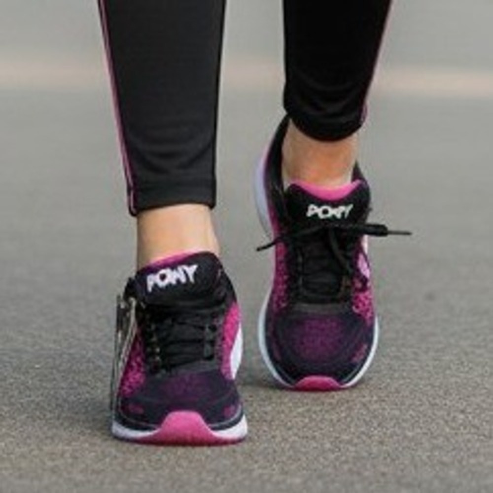 Pony Womens Athletic Sneakers Pink Black Knit Running Shoes ATH900249 Size 8.5M
